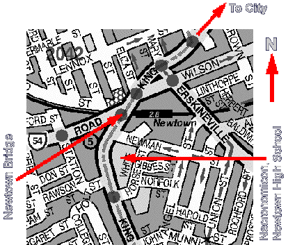 Map to Newtown High School